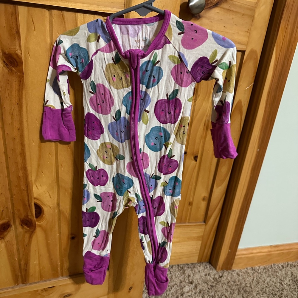 Little Sleepies Multicolor Apple Print Kids Footie
